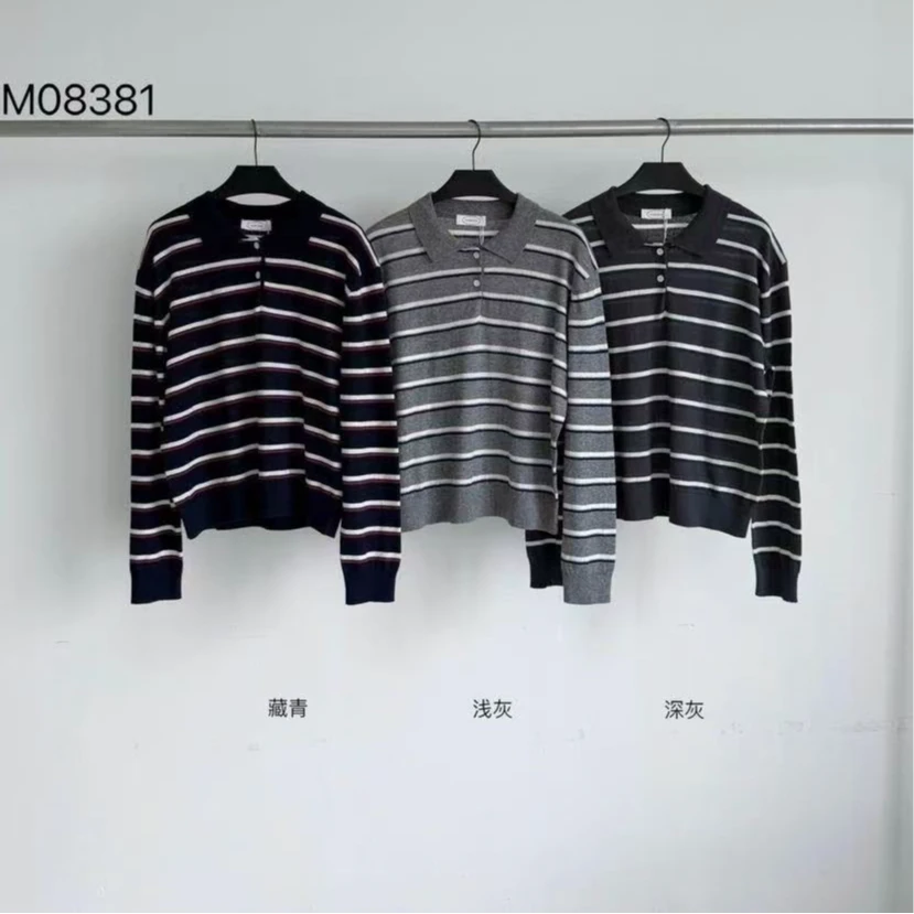 ZHANG&YS 时尚简约百搭条纹Polo衫T恤 08381