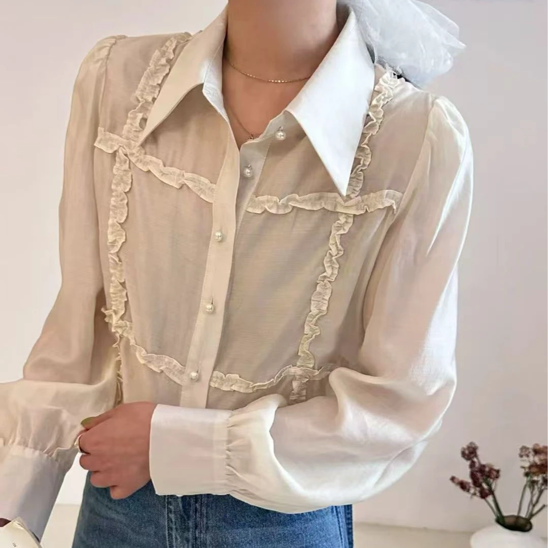 【锦衣服饰】XZXY 516高级甜美木耳边防晒衬衫