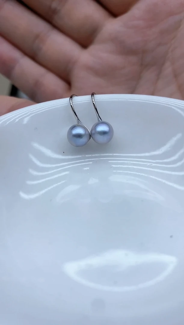 【闪购商品】海水珍珠耳饰银S925镶嵌6.5-7mm