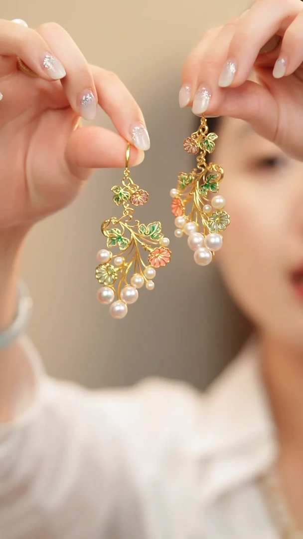 925银无喇叭花耳饰