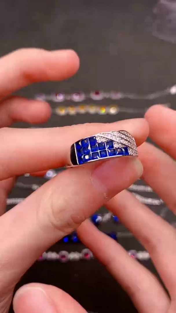 【闪购商品】蓝宝石戒指银S925镶嵌......