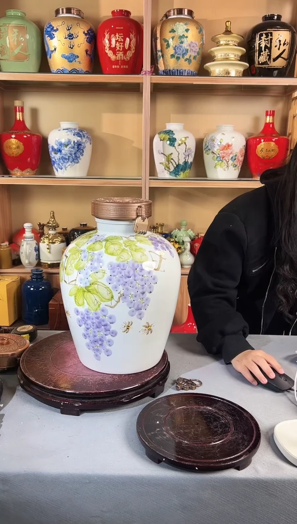 20斤手绘  微微瑕 硕果累累  高分子盖