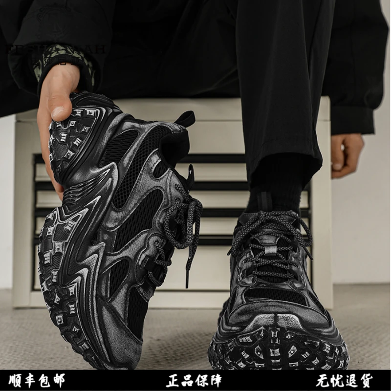 法莎尼亚鞋子男鞋秋季男生老爹鞋男款爆款2025新款机能厚底老爹鞋