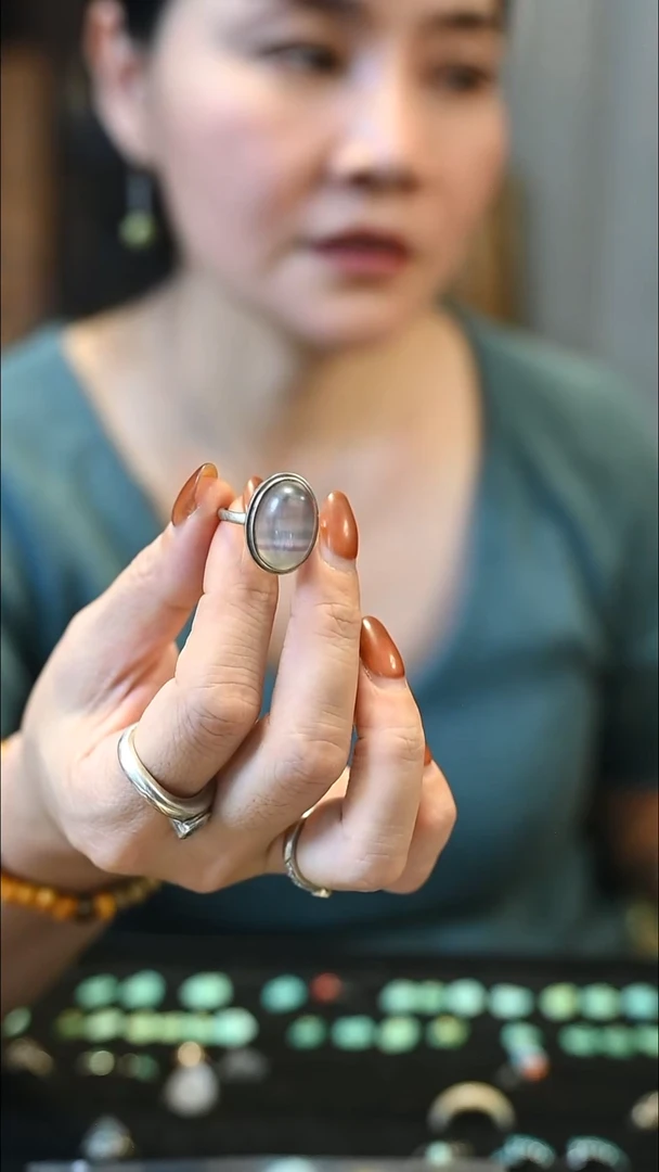 银S925镶嵌戒指萤石全量