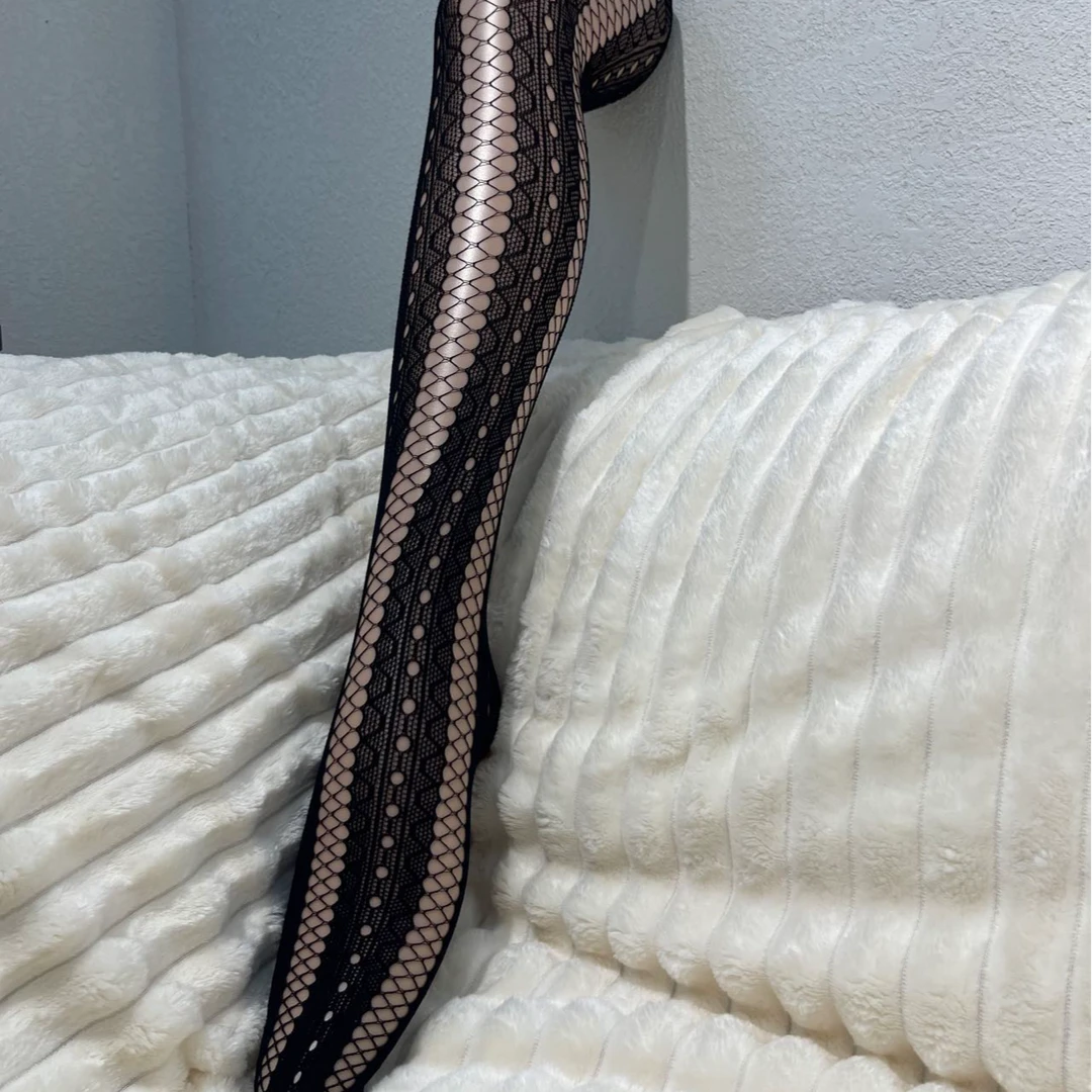 连裤袜条纹高弹夏季常规镂空丝袜防勾丝透气冬季