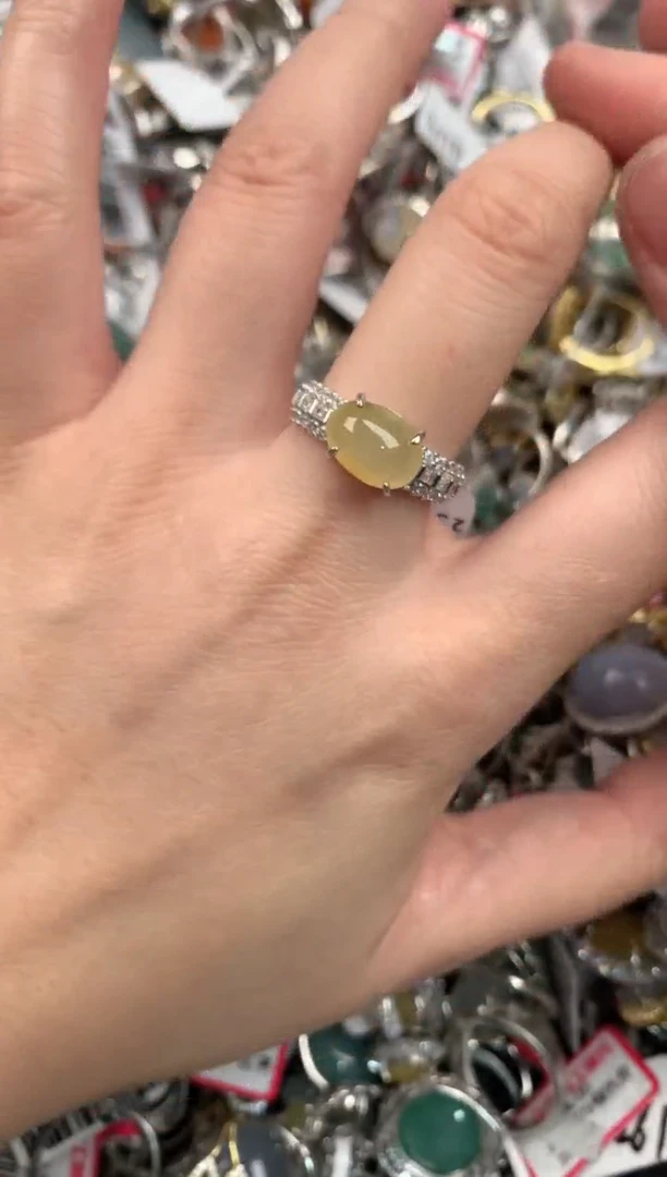 银S925镶嵌戒指翡翠999              4