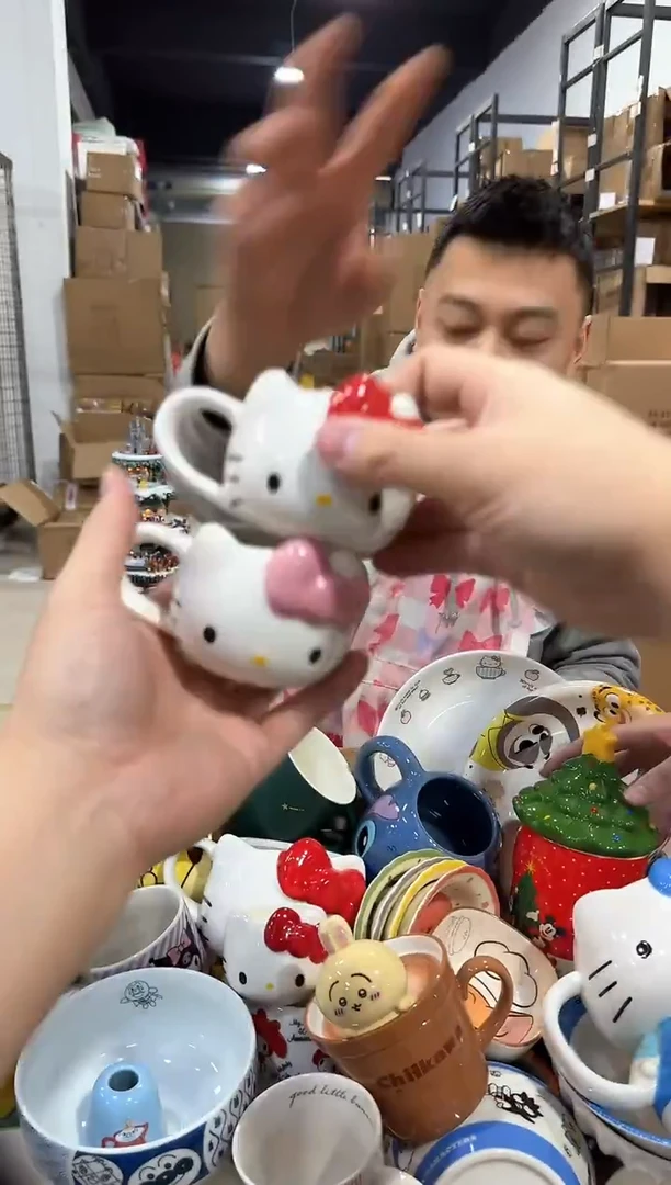 瓷片kkkt 一口杯 红色加粉色