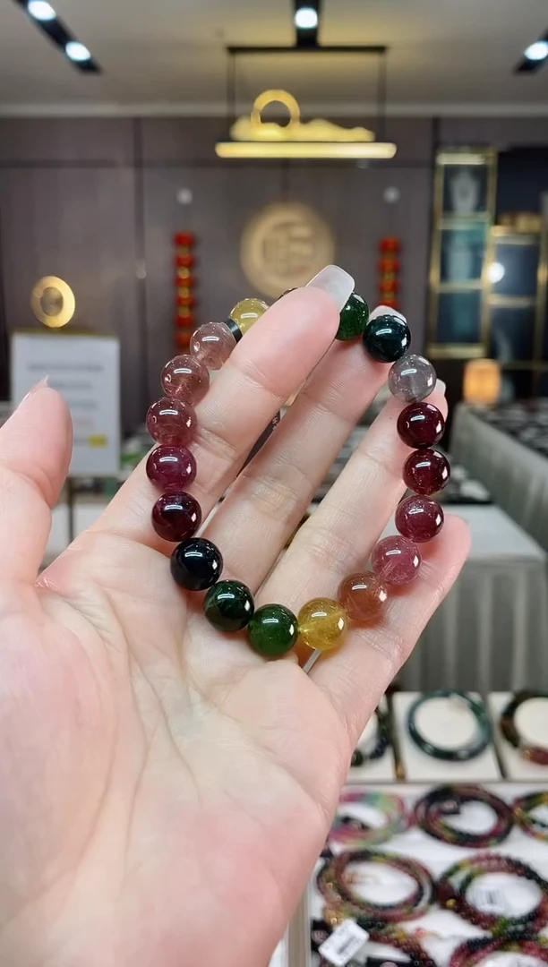 【闪购商品】碧玺单圈手串10mm+未镶嵌（多样性发一条）hon