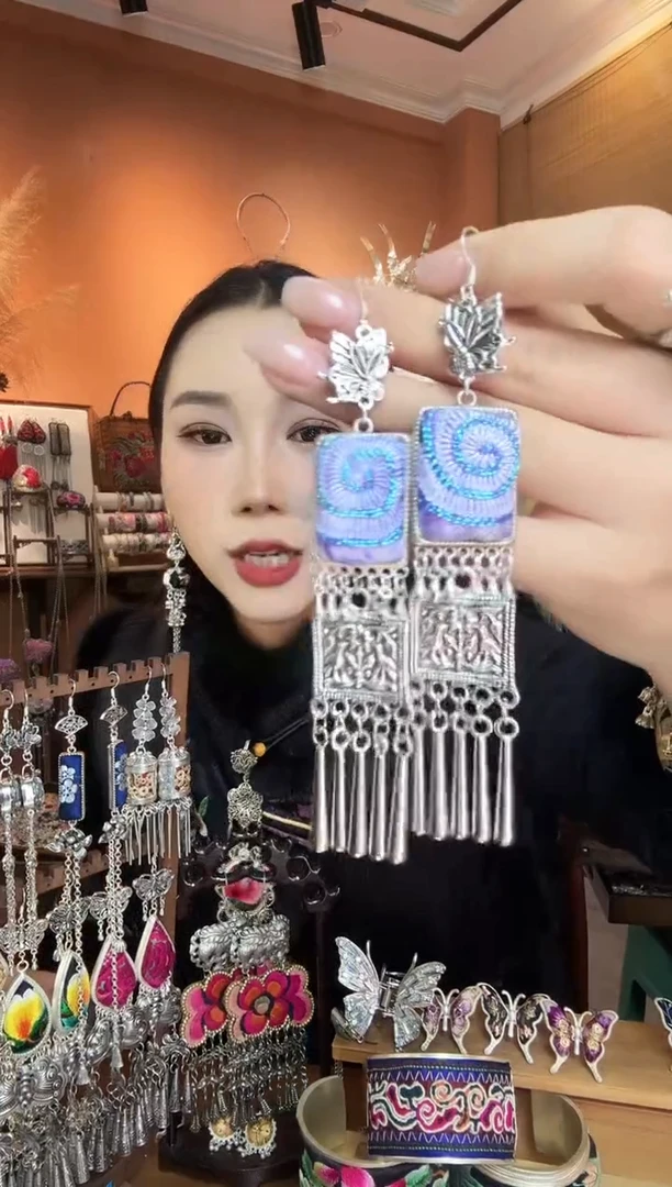 刺绣纯手工民族风耳环