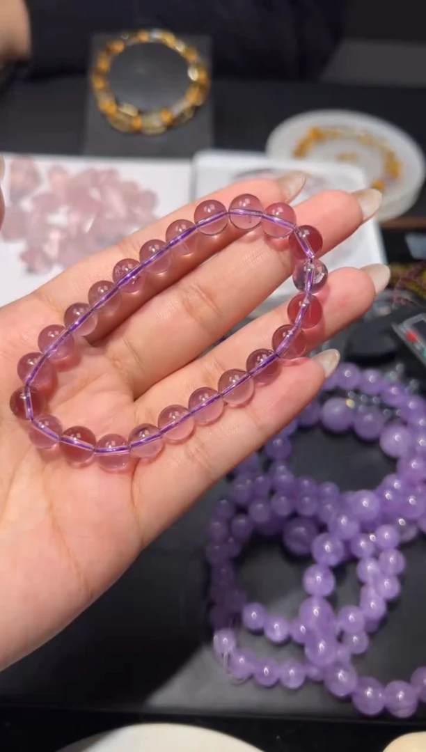 未镶嵌手链紫晶巴西浅紫紫水晶8mm手串