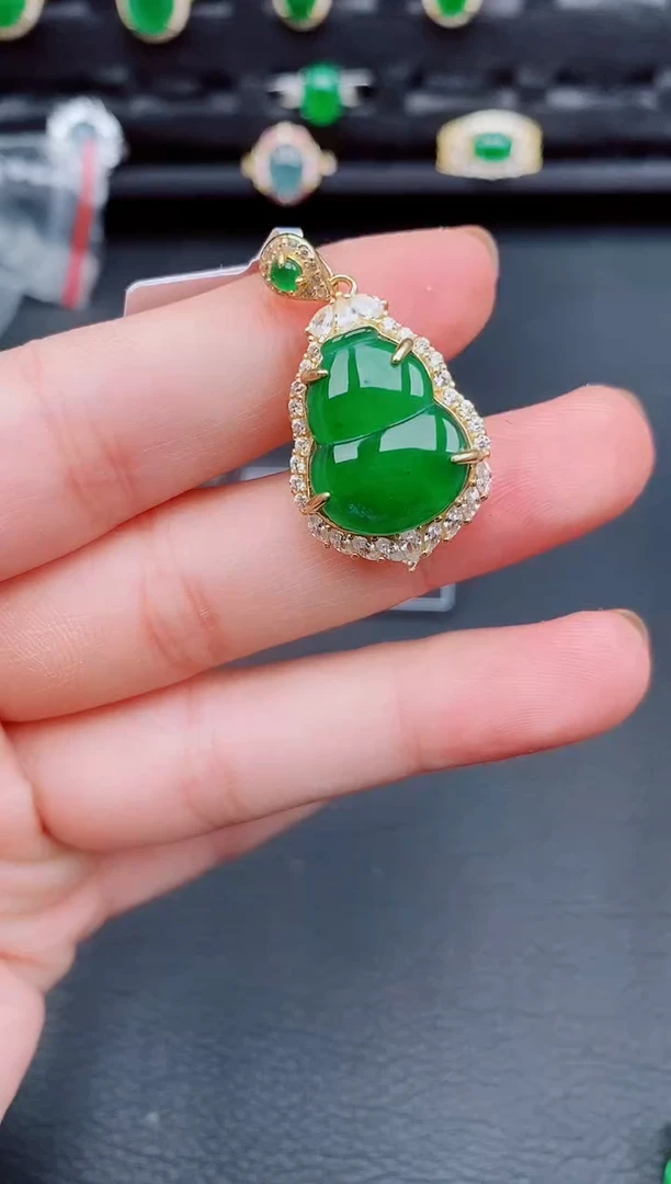 【闪购商品】翡翠颈饰银S925镶嵌天然a货翡翠363