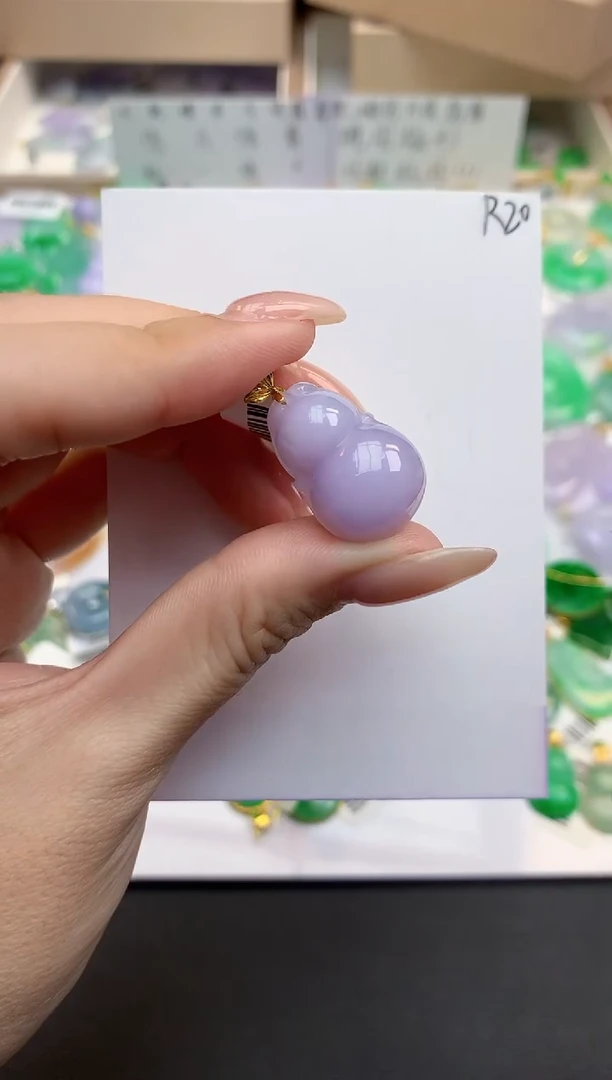 颈饰18K金镶嵌翡翠天然缅甸A货翡翠