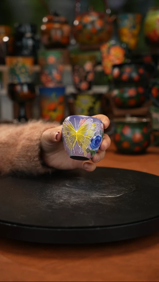 紫砂油画釉下彩手绘