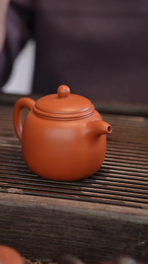 茶壶紫砂匏尊 朱泥 半手工 200c