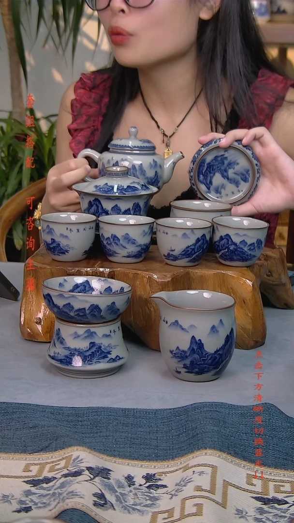 简装家用款10件套 老陶泥开片纹陶瓷茶具