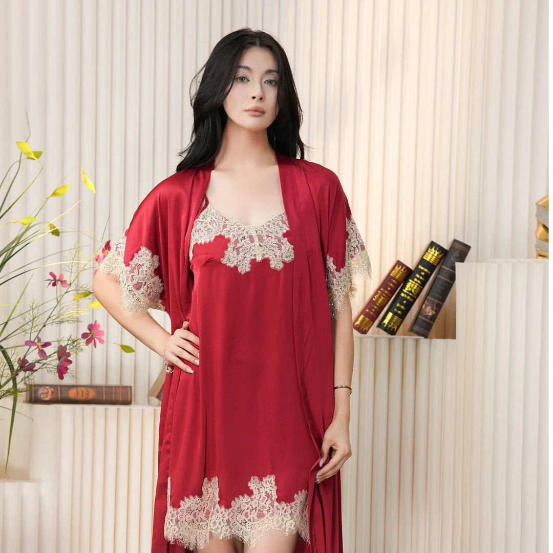 xarifa冰丝烫钻性感吊带裙加外搭6443