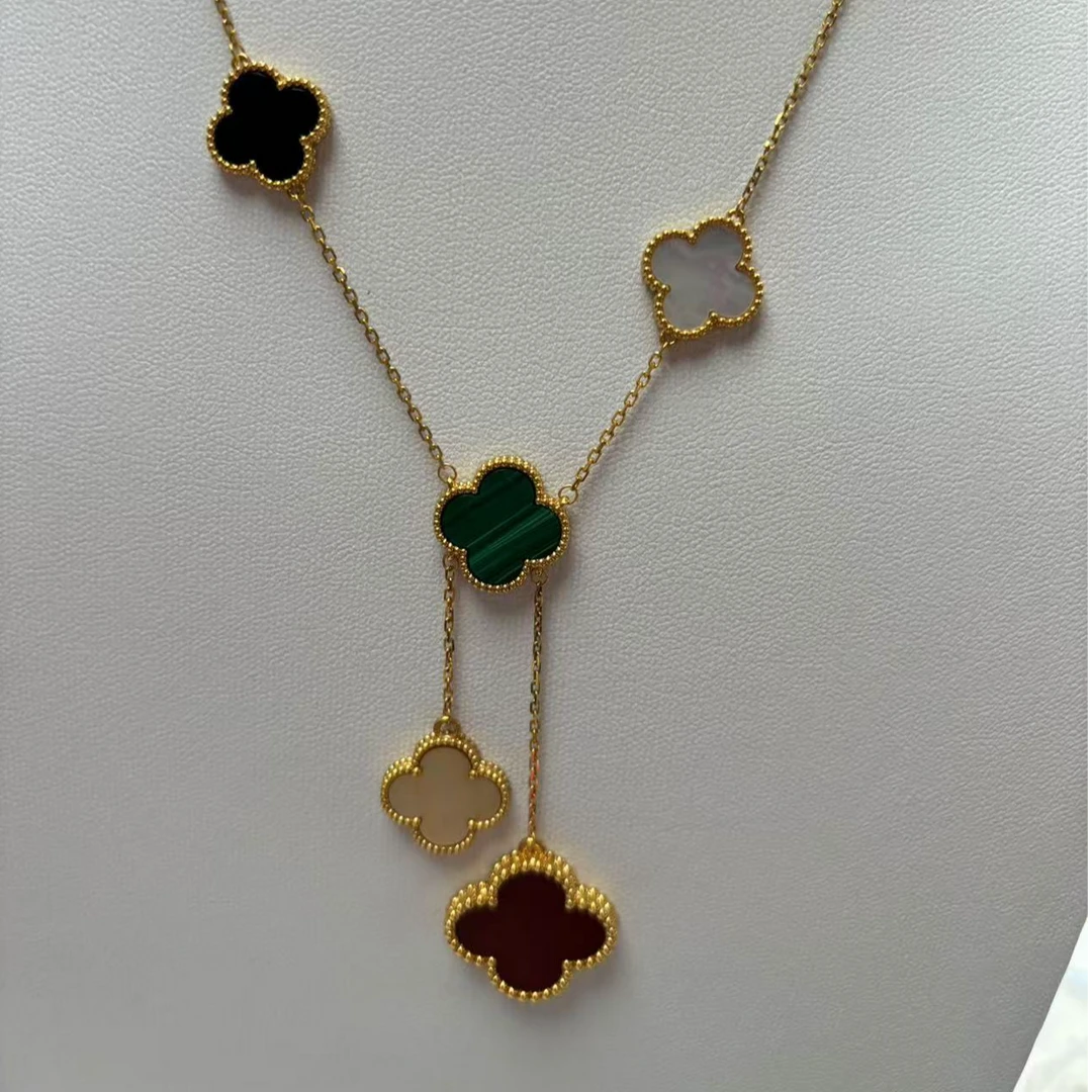 Y字链 多宝五花套链18k金镶嵌女士双色美丽气质