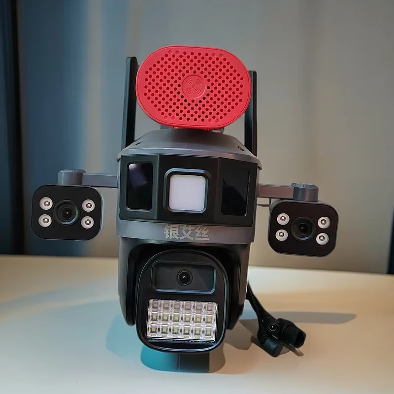 ۋايفاي با شارائىتتا ئىشلەيدۇ红色WIFI三目摄像头超高清