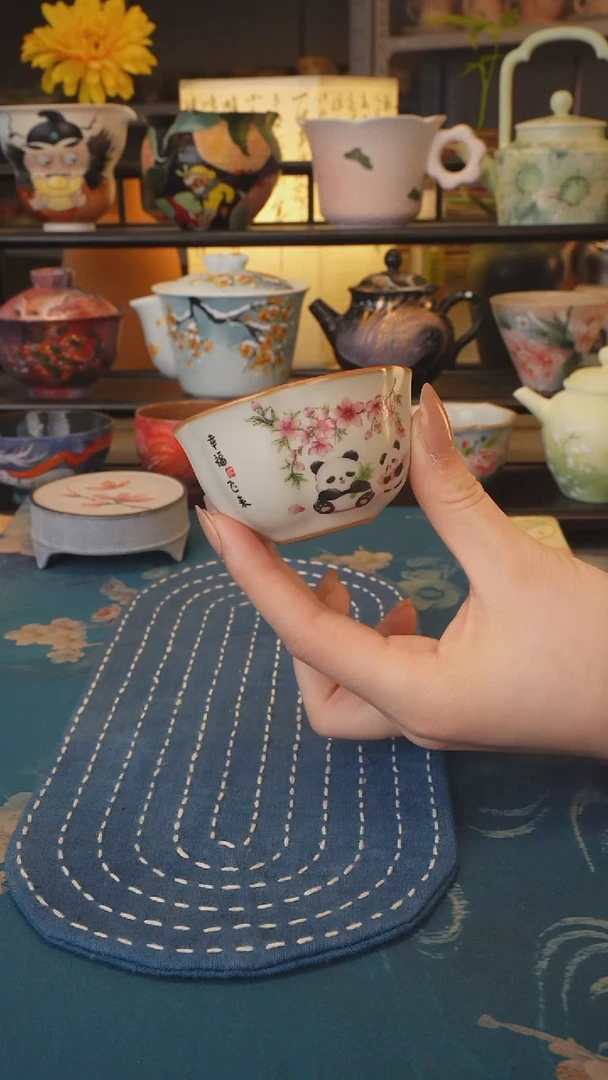 【闪购商品】直播间福利 熊猫花口杯
