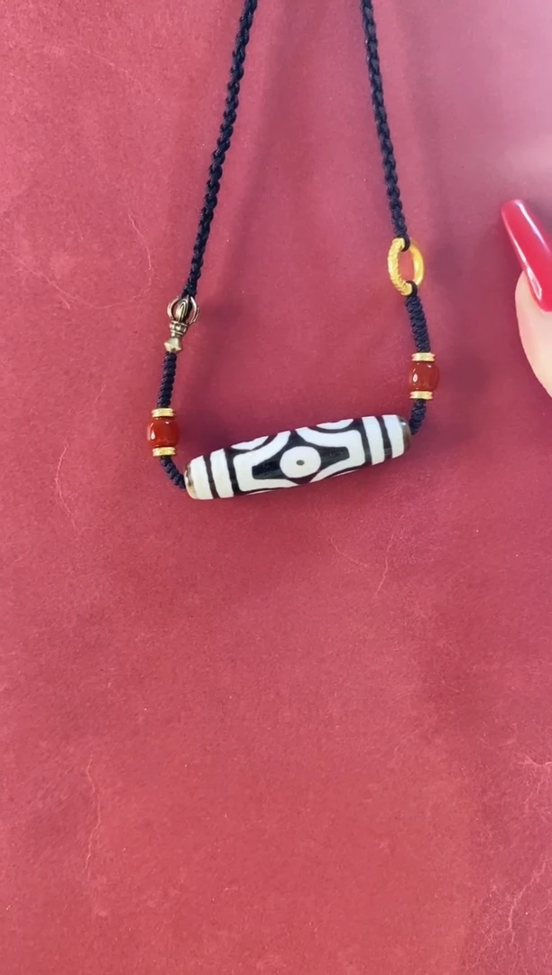 玛瑙/玉髓（覆膜）颈饰合金龙*，行运手工十字六