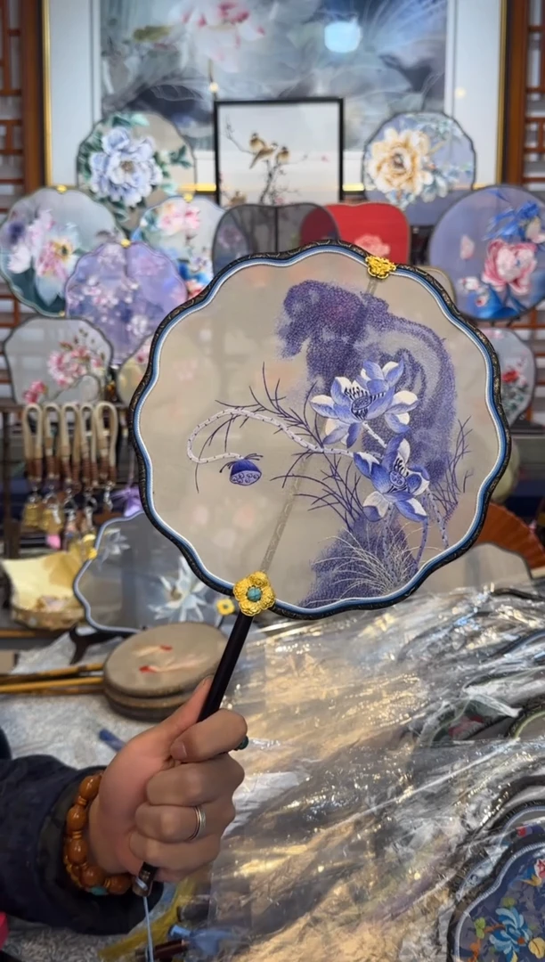 扇子纯手工苏绣团扇