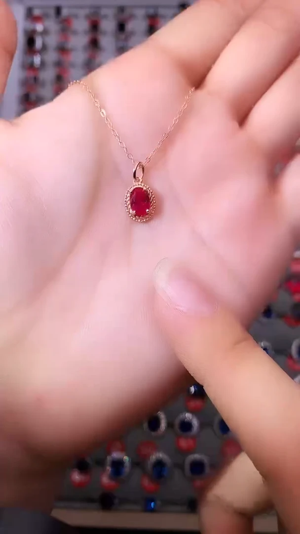 【闪购商品】红宝石吊坠(赠链)银S925镶嵌1111