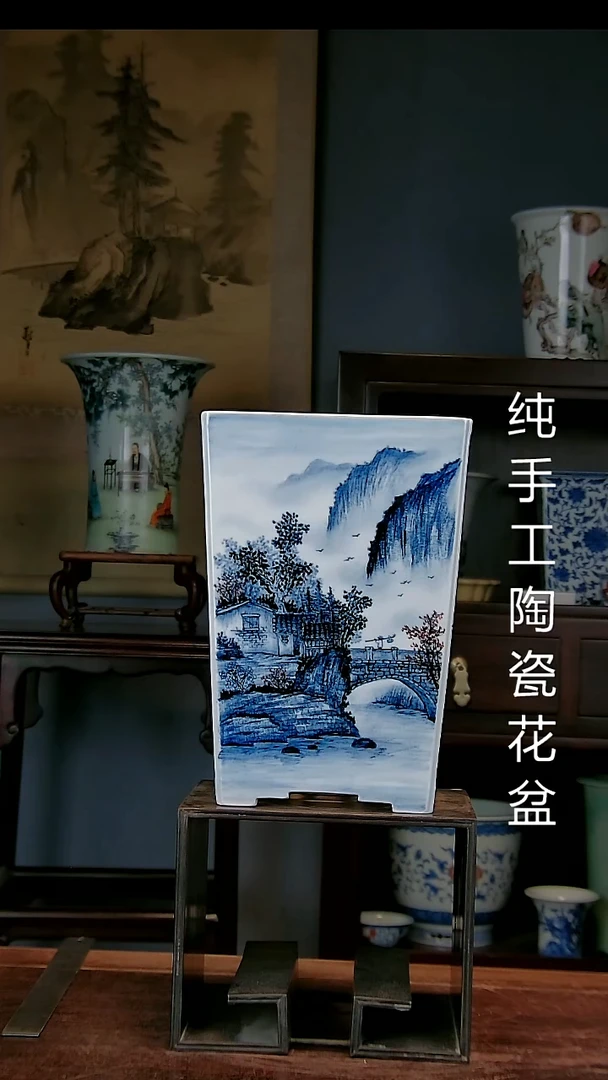 景德镇手工陶瓷花盆