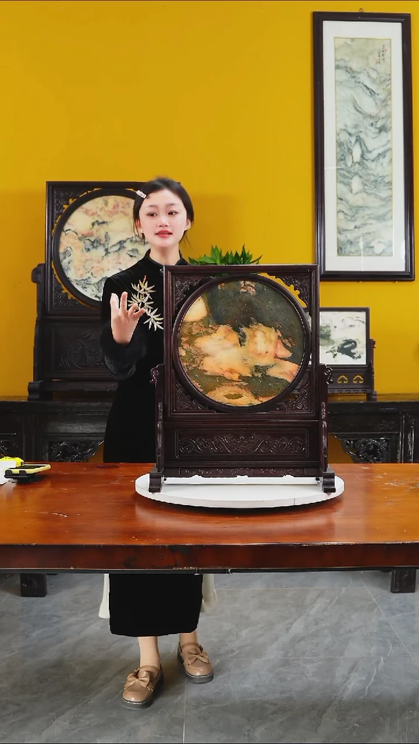 石材天然大理石画摆件