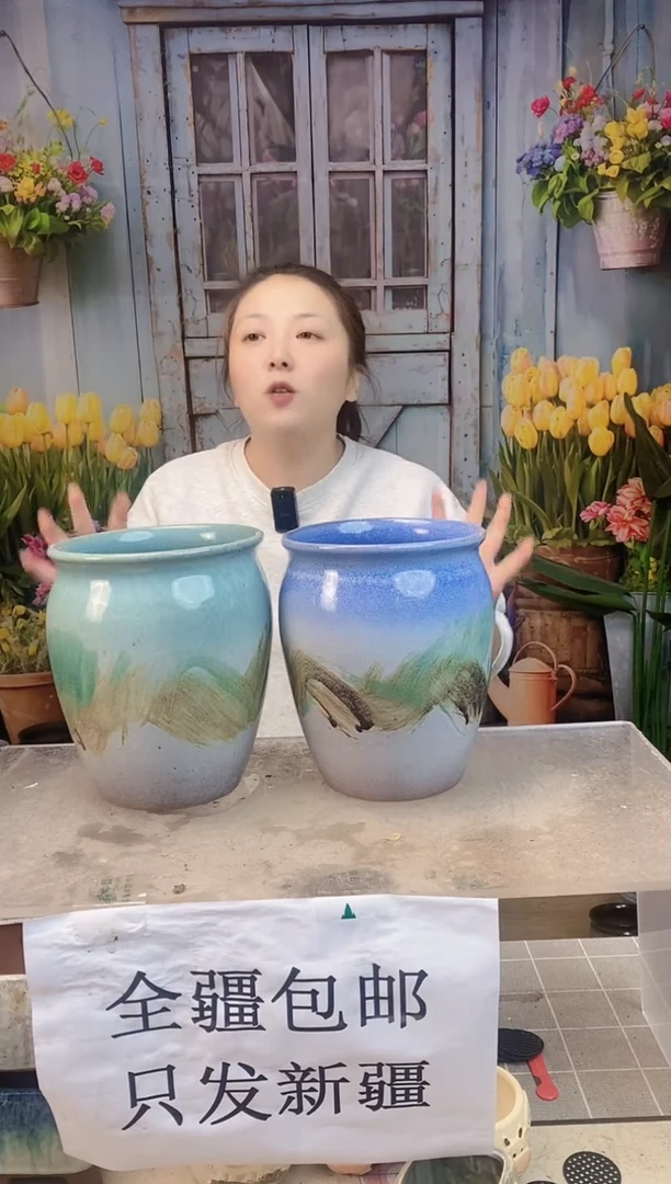 011 蓝绿山水两个装 口16高20