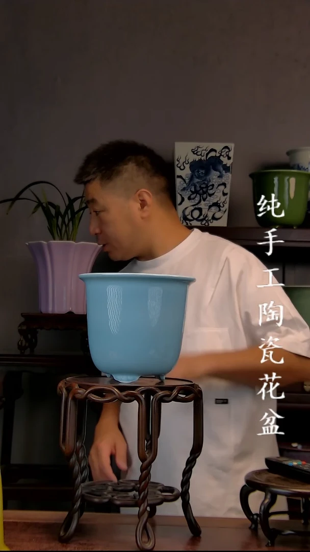 景德镇手工陶瓷花盆