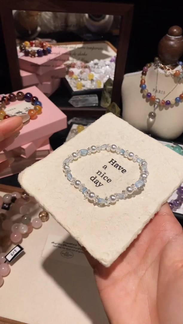 未镶嵌手链水晶海蓝宝碎石+华子