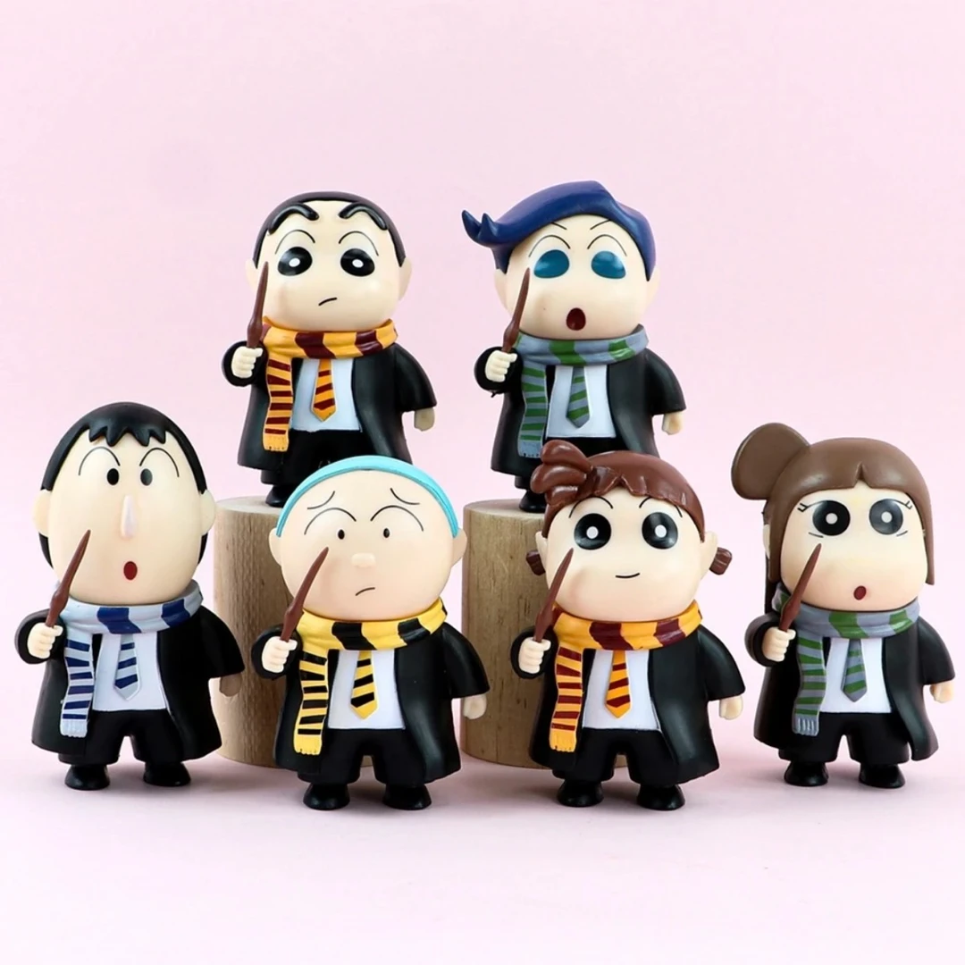 哈利波特六小只蜡笔小新手办动漫可爱公仔桌面摆件礼物