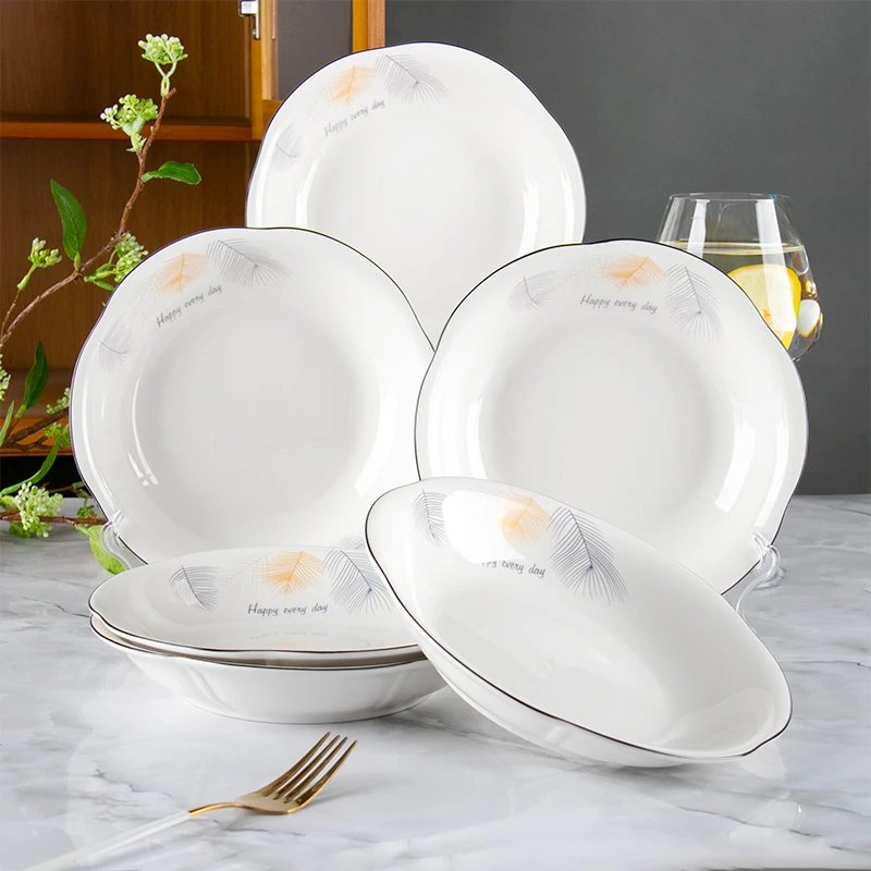 盘子家用盘子高级感2025新款餐盘花瓣微波炉8英寸圆形高颜值菜碟