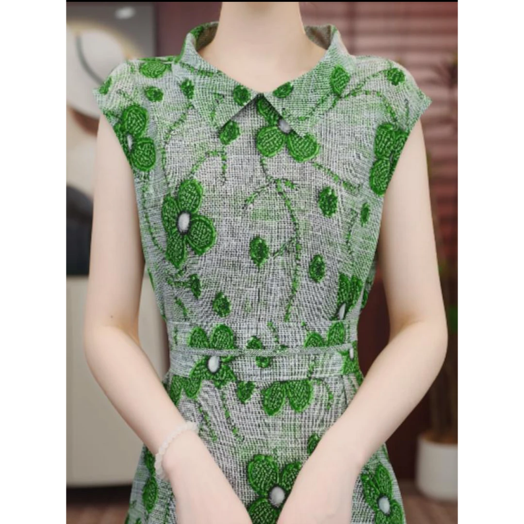 X[送腰封]2025新款减龄青枝绿叶百搭连衣裙