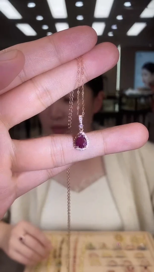 银S925镶嵌项链红宝石09