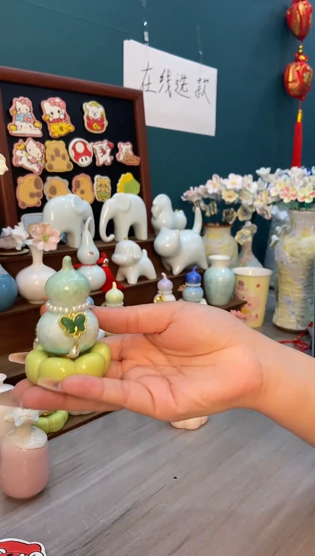 摆件绿色葫芦转转摆件1个装