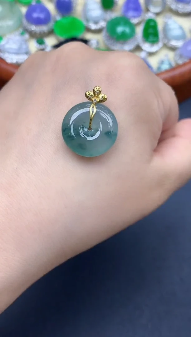 颈饰18K金镶嵌翡翠382-中国好珍宝