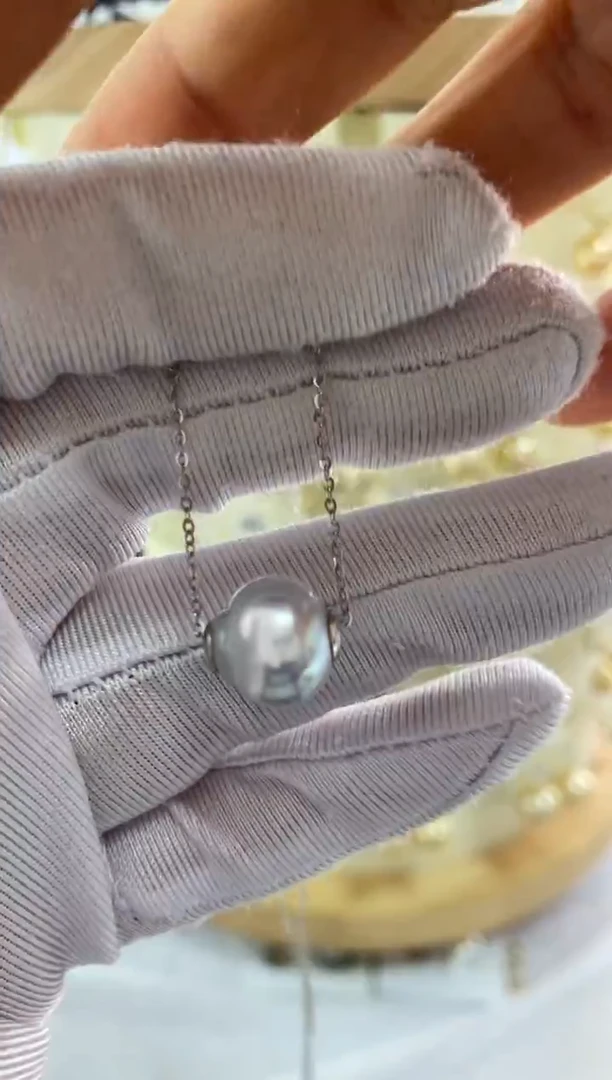 吊坠(赠链)银S925镶嵌海水珍珠11-12mm