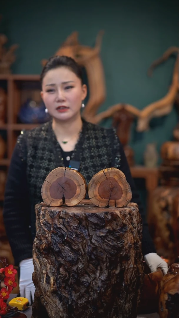 【闪购商品】枣木雷击枣木底座一对