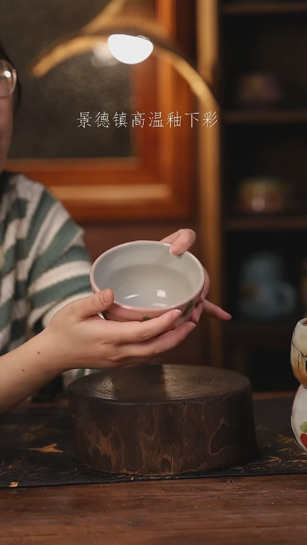 陶瓷景德镇高温釉下手绘陶瓷@L616@