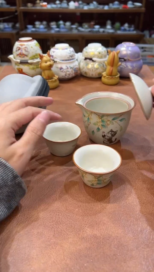 真的很便宜会开片的旅行茶具