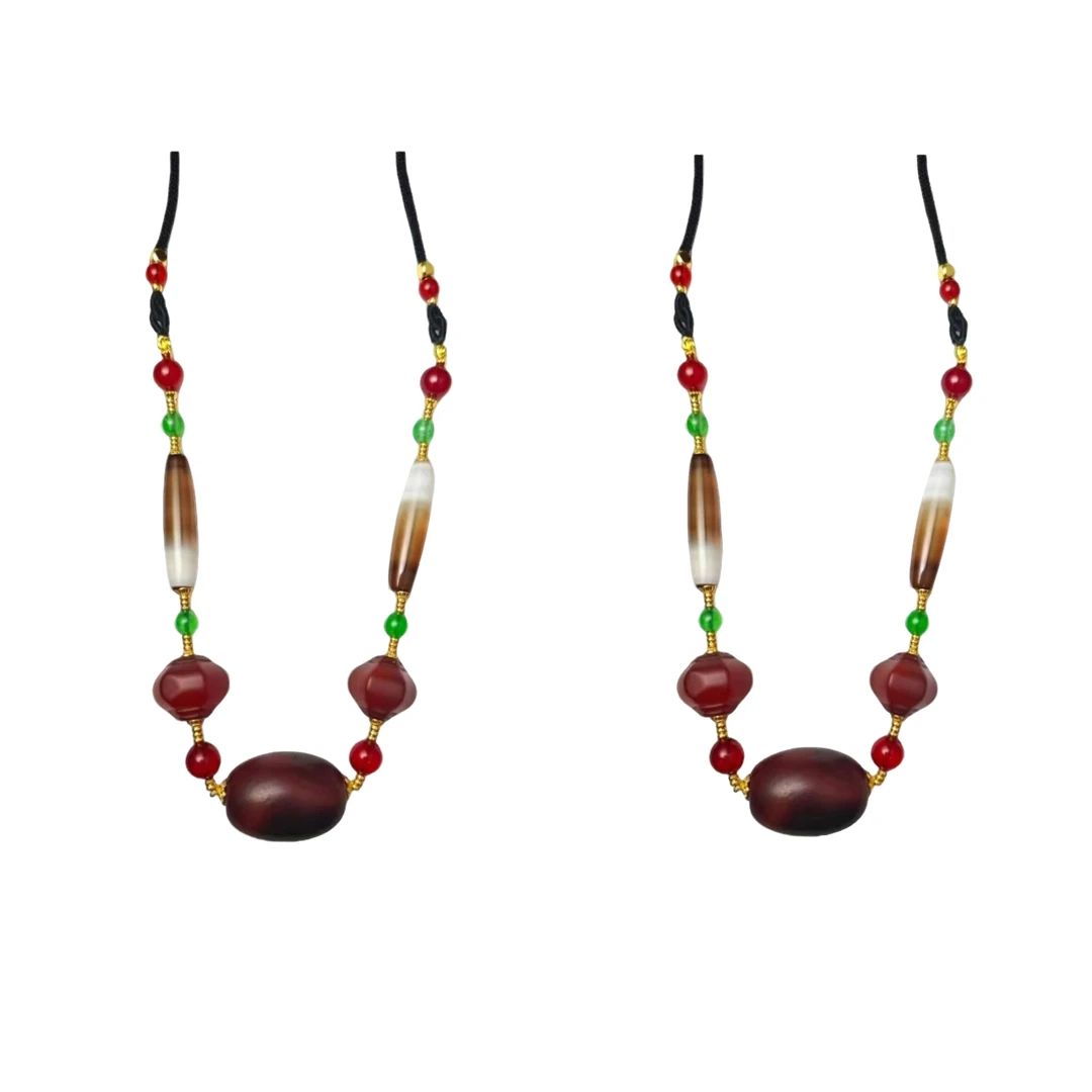 血L子一线药师添珠玛瑙项链（多样性发一件） A28-525