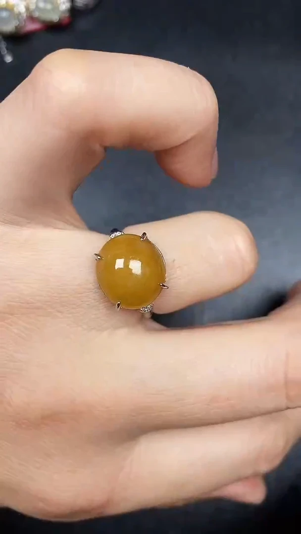 银S925镶嵌戒指翡翠3040