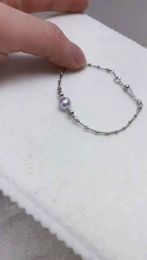 银S925镶嵌手链海水珍珠