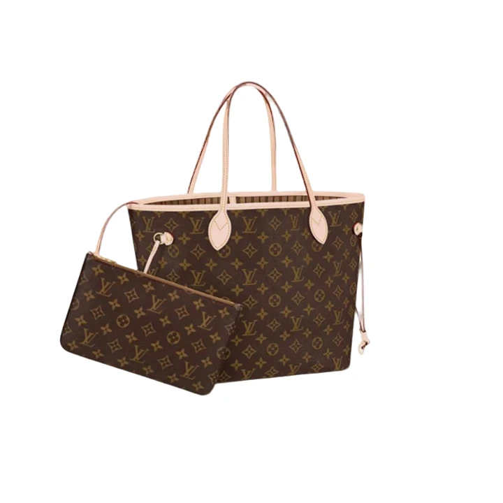 99新 LouisVuitton/路易威登 NEVERFULL子母购物袋红内/米内 原盒
