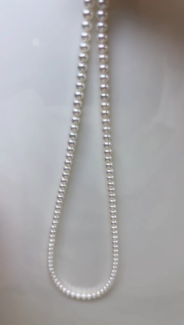项链未镶嵌淡水珍珠极光白四面光4.5mm