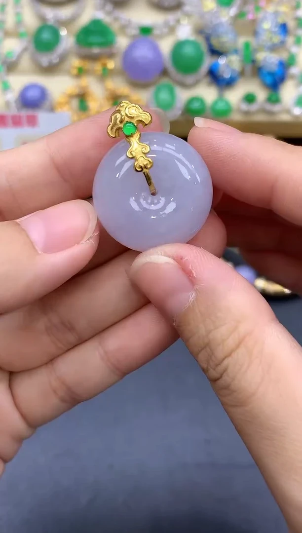 颈饰18K金镶嵌翡翠108-中国好珍宝