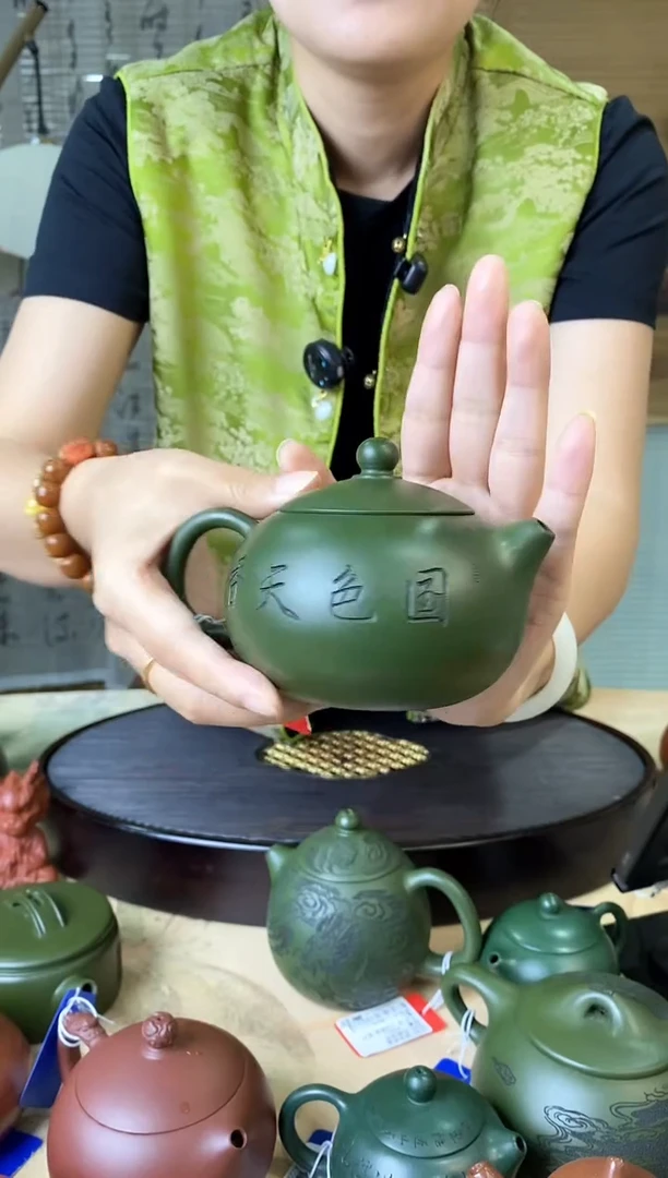 茶壶紫砂翡翠绿泥美人西施