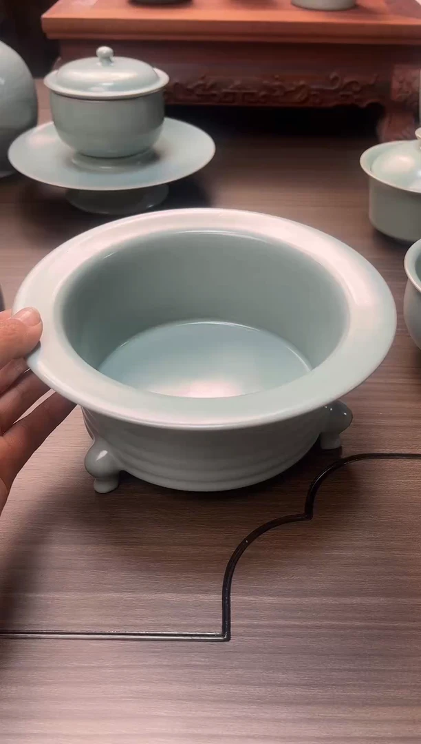盘清凉寺原矿仿古釉炫纹尊二级品