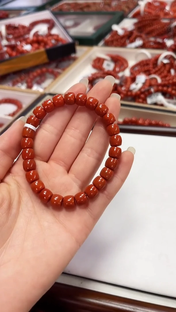 南红玛瑙瓦西直切手串8+未镶嵌一个/条